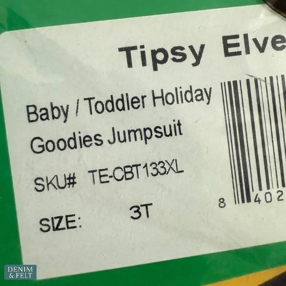 🎄 Tipsy Elves Holiday Goodies Fleece Jumpsuit Toddler Christmas Pajamas‎ NEW